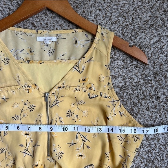 🦋 Maurices Yellow Floral Sleeveless Mini Dress Casual Spring Small - Picture 5 of 6